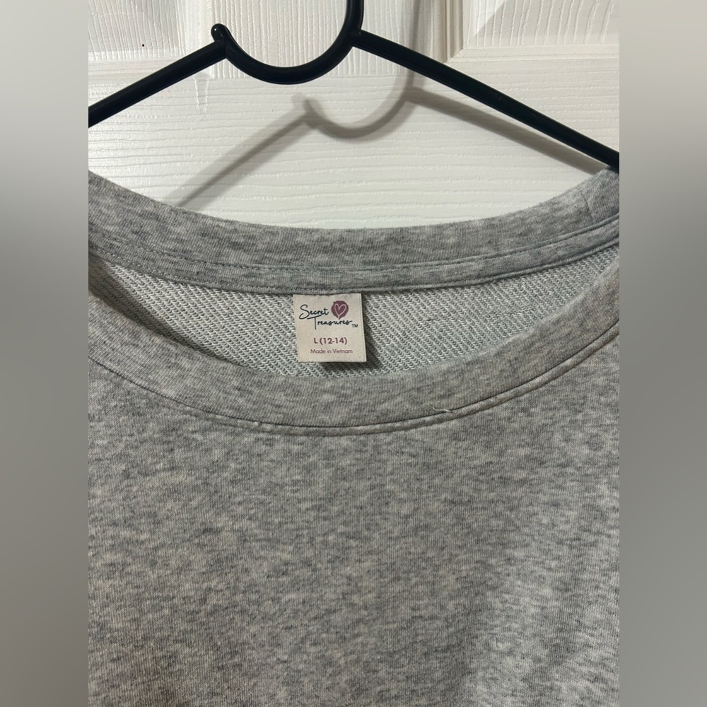 Secret Treasures Women Gray Sweatshirt Large Oversized - Picture 2 of 7